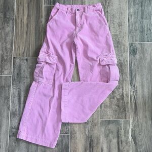 Brandy Melville J.Galt Pink Corduroy Cargo Pants